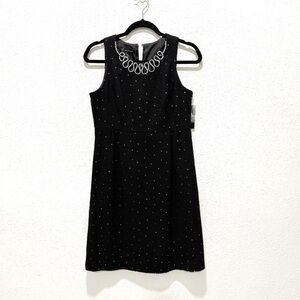 INC International Concepts Black Mini Dress with Silver Accents 6